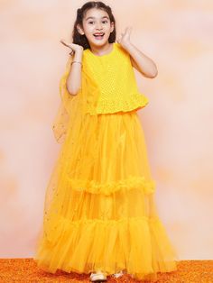 **Specifications : Please visit our brand store** https://www.etsy.com/in-en/shop/AJDezines?ref=seller-platform-mcnav Top Fabric - Chiffli/Georgette | Bottom Fabric - Chiffli/Georgette ||Style:-Lehenga Choli For Kids Girls Package Content - 1 Choli, 1 Lehenga, 1 Dupatta Features :- Cropped Chikenkari Button Closer Sleeveless Round Neck Choli | Elastic Waistband Printed Lace Work Lehenga Specially Crafted Ethnic Set for the perfect look and comfort for the Festive Season Occasion: The Perfect set Elegant Lehenga, Diwali Outfit, Dress Lehenga, Chikankari Lehenga, Choli Dress, Kids Ethnic Wear, Diwali Outfits, Dress Baby Girl, Work Lehenga