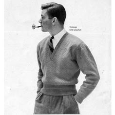 1950s Men, Herren Style, 1950s Mens, Big Knits, Roger Moore, Vintage Knitting Patterns, Sports Wear