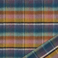 the plaid fabric is multicolored with different colors