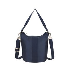 LeSportsac - Handbags - Convertible Market Hobo - Dark Blue C Navy Shoulder Bag With Detachable Strap For Travel, Versatile Navy Bag With Adjustable Strap, Functional Navy Shoulder Bag With Zipper Closure, Functional Navy Shoulder Bag With Zipper, Navy Shoulder Bag With Detachable Strap For On-the-go, Navy Shoulder Bag With Detachable Strap And Double Handle, Wall Opening, Blue C, Front Wall