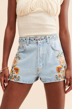 Rent Summer Garden Embroidered Shorts from Nuuly. Pick 6 items for $98/month. Free shipping + returns. Bohemian Summer Bottoms With Floral Embroidery, Bohemian Bottoms With Floral Embroidery For Summer, Bohemian Floral Embroidered Bottoms For Summer, Bohemian Floral Embroidery Bottoms For Summer, High Waist Floral Embroidered Shorts For Spring, High-waisted Shorts With Floral Embroidery For Spring, Summer Floral Embroidered Jean Shorts, Floral Embroidered Jean Shorts For Summer, Embroidered High Waist Summer Shorts