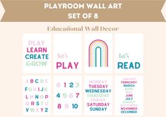 the playroom wall art set of 8