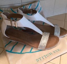 KENNETH COLE Great Gal ii T-Strap Rhinestone Sandals from Stitch Fix.      https://www.stitchfix.com/referral/4292370 Young Mom Style, Rhinestone Sandals, Mom Outfits, T Strap, Maternity Fashion