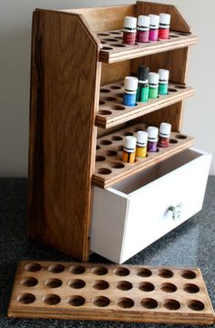 @scottetkin  I want this in the shabby chic teal finish.   96-ct Essential Oil Storage Shelf with by MySquareWoodworking Essential Oils Organization, Essential Oil Shelf, Essential Oil Holder, Essential Oil Case, Essential Oils 101, Essential Oil Storage, Oil Storage, Broken Arrow, Essential Oil Uses