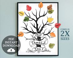 this is an image of a printable family tree with leaves on it and the words,