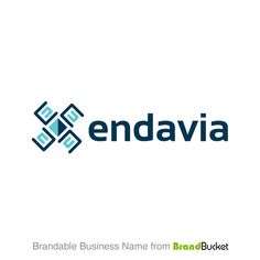 the endava logo is shown on a white background with blue squares in the middle