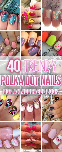 Nail Designs With Polka Dots, Nail Art Polka Dots, Easy Polka Dot Nail Designs, Cute Short Nail Designs Summer Polka Dots, Dots On Nails Design, Bright Polka Dot Nails, Simple Nail Designs Polka Dots, Short Nail Simple Ideas, How To Make Dots On Nails