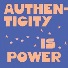 an orange and blue poster with the words,'authen - tigty is power '