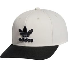 85% Acrylic, 15% Wool Two-Tone Embroidered Branding. 1-Inch Brim Curve. Branded Woven Label In Back. Snapback Closure For Adjustable Fit. Structured Silhouette. Description When The Sun Shines Bright, You're Covered In This Adidas Hat. It's Made Of Wool-Blend Fabric With A Structured Silhouette. A Contrast-Color Underbrim And Two-Tone Embroidered Branding Give It An Elevated Look. Adidas Casual Six-panel Baseball Cap, Adidas Cotton Hat With Curved Brim, Adidas Cotton Hats With Curved Brim, Adidas Cotton Snapback Baseball Cap, Adidas Curved Bill Baseball Cap For Streetwear, White Cotton Baseball Cap With Logo, Classic White Baseball Cap With Logo Patch, Adidas Cotton Baseball Cap For Spring, Adidas Flat Bill Hat For Streetwear