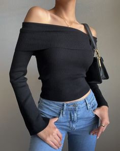 Get that perfect off-the-shoulder look with this Lori Off The Shoulder Top. Featuring long sleeves, off-the-shoulder neckline, and crafted from a super stretchy fabric, it hugs your curves in all the right places ensuring you stand out with impeccable style! More Details: - Fits true to size for most - Very stretchy - Fitted - 100% POLYESTER - Color may vary due to the lighting Model Details: Height 5'7 | Chest 34" Cup size C | Waist 27" Hips 36.5" | Weight 115lbs | Wears a US size small in tops Off The Shoulder Top Long Sleeve, Off Shoulder Black Top Outfits, Off Shoulder Top Aesthetic, Off The Shoulder Top Outfit Aesthetic, Off The Shoulder Long Sleeve Top, Black Off The Shoulder Top Outfit, Black Off Shoulder Top Outfit, Off Shoulder Top Outfit, Shoulder Off Top