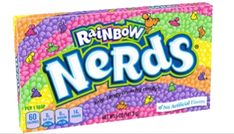 a box of nerds candy sitting on top of a table