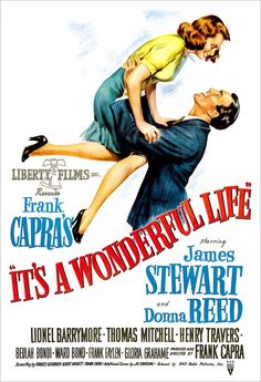 the poster for it's a wonderful life starring actors james stewart and donna reed