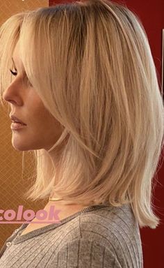 Blowout Hair For Medium Length Hair, Waterfall Bangs Short Hair, Medium Length Mom Haircut, Mom Haircuts, Long Bob Haircuts, Blending Gray Hair, Bob Hairstyles For Fine Hair, Haircuts For Medium Hair