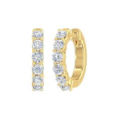 3/4 Carat Diamond Hoop Huggie Earrings in 14K Gold Diamond Collection, Huggie Earrings, Fine Jewelry Designers, Stunning Earrings, Rose Gold Earrings, White Rose Gold, Gold Hoop, White Diamonds, Diamond Clarity