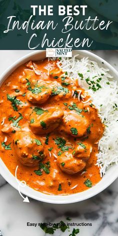 Indian butter chicken in an aromatic tomato and butter sauce. This easy Indian recipe uses chicken breast and spices for a delicious curry chicken dish. Perfect for easy weeknight dinners and great for leftovers. Low Sodium Butter Chicken, Butter Chicken Curry Recipe Easy, Healthy Indian Curry Recipes, Tandori Spice Chicken Recipe, Easy Punjabi Recipes, Chicken Breast Dishes For Dinner, Chicken Butter Recipe, How To Make Butter Chicken, Buttered Chicken Recipes