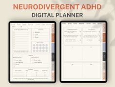 Thankyou for clicking on my ADHD digital planner.  I first made this planner for my friend on her birthday an year ago and it was the best gift she has ever received.  After opening my etsy shop, I was going though the ideas and found the old planner file and updated it to make it digital for people with adhd. I tried my best to keep it simple, visual and productive. Hope it can be of some help for you too.  Ps: You can test the planner by copying the link under Planner-Test. Work, Decisions & Journaling Page is hyperlinked. Test it before purchasing.  This Adhd planner includes 6 Page templates,  *Daily Routine Page *Task Page *Appointments page *Work Page *Decisions Page *Journaling Page *and a blank page for doodling or as an add on Seven weekdays are mentioned on top of each page to ma Goodnotes Android, To Do Planner, Digital Planners, Notebook Planner, Page Template, Planner Pages, Daily Planner, Time Management, Planner Template