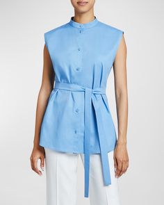 Band Collar, Inspired Dress, Poplin Shirt, Cotton Poplin, Womens Clothing Tops, Neiman Marcus, Button Downs, Shopping Outfit, Tops Designs