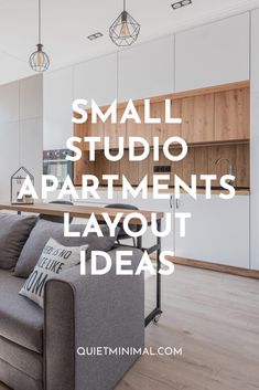 small studio apartment layout with text overlay that reads small studio apartments layout layout ideas