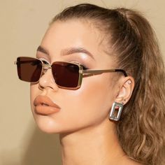 43797964980281 Gold Gradient, Square Shades, Steampunk Sunglasses, Trendy Beach, Shades For Women, Sunglasses Uv Protection, Beach Sunglasses, Retro Mode, Estilo Hip Hop