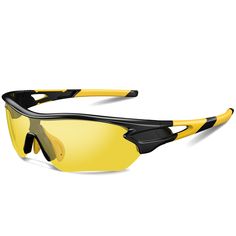 PRICES MAY VARY. 【HIGH-QUALITY TAC MATERIAL】- All Lens are made of high-quality shatterproof TAC material that is durable enough for prolonged wearing. The lightweight PC frame design is ideal for motorcycle and cycling bicycle, driving, running, fishing, racing, skiing, climbing, trekking or any outdoor activities, scratch-resistant and unbreakable. Rich colors of the lenses combine fashion with sports and are suitable for men and women. 【REVO COLORFUL HD POLARIZED 100% UV400 LENS 】- UV400 lens Yellow Sports Sunglasses With Uv Protection, Yellow Tinted Sunglasses For Sports, Yellow Sunglasses With Uv Protection And Glass Material, Anti-reflective Plastic Sunglasses For Sports, Modern Yellow Shield Sunglasses With Anti-reflective Coating, Cycling Glasses, Cycling Bicycles, Youth Baseball, Sports Cycle