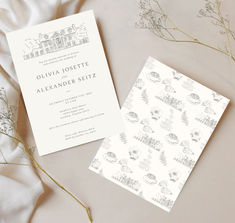 A beautifully crafted hand-drawn wedding invitation in the French toile style. features intricate floral patterns and delicate motifs, reminiscent of classic toile de Jouy fabric. Soft pastel colors the palette, creating an elegant and romantic atmosphere. The invitation text is elegantly scripted, conveying details about the wedding day. Surrounding the text, charming illustrations of roses and vines enhance the overall aesthetic, making this invitation a timeless keepsake for the occasion French Country Wedding, Illustrated Wedding Invitations, Wedding Invitations Save The Date, Napkins Wedding