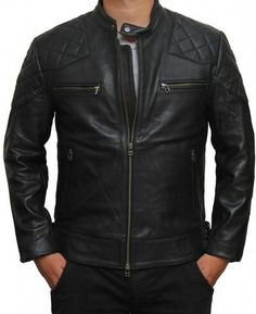 Handmade Mens Fashion Black Quilted Retro Biker Motorcycle Jacket sold by LeatherLooms. Shop more products from LeatherLooms on Storenvy, the home of independent small businesses all over the world. Mens Fashion Black, Black Men Fashion, Fashion Black, Black Quilt, Workout Jacket, Biker Jacket, Leather Handmade, All Over The World, Motorcycle Jacket