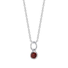 GARNET BIRTHSTONE CHARM - January birthdays – Starling May Birthstone Pendant Necklace With Bezel Setting, Birthstone Dangle Charms Gift, Dangle Birthstone Charms As Gift, White Gold Birthstone Dangle Jewelry, Classic Gemstone Birthstone Necklace, May Birthstone Gemstone Round Pendant Necklace, Classic Birthstone Necklace With Round Gemstone Pendant, Classic Birthstone Necklace With Round Pendant, Silver Birthstone Necklace With Oval Pendant