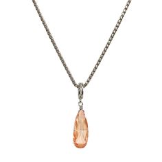 A long briolette gemstone drop on a micro pavé crystal bail, the color of sparkling rosé wine, for a little luxury day or night. The pendant can be removed from a barrel style chain. Handcrafted in NYC Blush colored Cubic Zirconia gemstone briolette Pendant is 1 1/4" | 32mm long Bail opening is extra large - will fit other chains Rhodium over sterling silver Nickel free Comes in a signature pouch with box Remove gemstone jewelry when bathing, showering or swimming. Avoid direct contact with perfume, lotions or other chemicals. Rosé Wine, Ring Guide, Lovely Earrings, Blush Color, Micro Pave, Crystal Earrings, Jewelry Care, Blue Topaz, Shop Earrings