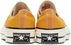 Converse.Yellow Chuck 70 Low Sneakers.Low-top canvas sneakers in yellow..· Round rubber cap toe.· Lace-up closure.· Rubberized logo patch at heel.· Textured rubber midsole.· Treaded rubber outsole.Supplier color: Sunflower/Black/Egret.Upper: textile. Sole: rubber..Made in Viet Nam..222799M237011 Converse For Women, Converse Yellow, Chuck 70 Low, High Sneakers, Chuck 70, Converse Sneakers, Brown Silver, Low Sneakers, Mens Sportswear