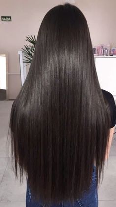 Dark Brown Hair Latina, Dark Brown Long Hair, Deep Brown Hair, Pin Straight Hair, Brown Straight Hair, Brown Hair Extensions, Black Brown Hair, Dark Brunette Hair