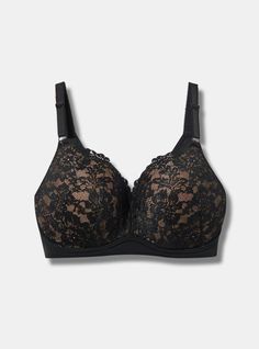 Matching Style(s): Search 41065440 FIT Plunge silhouette. Wire-free cups. Push-up padding for lift. 360° Back Smoothing® sculpts and supports. MATERIALS + CARE Lace knit fabric. 81% nylon, 19% spandex. Hand wash cold. Line dry. Imported. DETAILS Adjustable, convertible straps. Back closure. WHY WE LOVE IT The word we keep hearing is “life-changing”! Freedom from wires but with all the shape and support\. \D and of course, our incredible, patent-pending 360° Back Smoothing® technology—it all comb Bra Image, New Street Style, Floral Bra, Push Up Pads, Black Lace Bra, Swimming Outfit, Best Black, Matches Fashion, Shopping Day