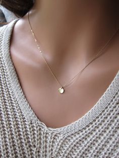 =This tiny gold filled disk necklace comes with a smooth finish. =This necklace can also be personalized. Choose your favorite uppercase initial that I will stamp on the disk. Only one initial will fit :) *The disk is tiny, only 6.4mm, suspended from a dainty and sturdy flat cable chain that sparkles beautifully. Great for bridesmaids and perfect for layering! Necklace Sale, Disk Necklace, Abalone Necklace, Tiny Necklace, Gold Disc Necklace, Bellingham Wa, Gold Coin Necklace, Opal Ring Gold, Chevron Ring