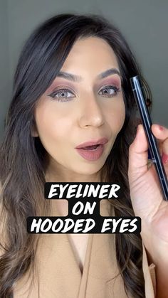 Eyeliner Videos For Beginners, Partially Hooded Eyes Makeup, Eyeliner Hacks Hooded Eyes, How To Put Eyeliner For Beginners, Partially Hooded Eye Makeup, Eyeliner Hacks For Beginners, Eyeliner Styles For Hooded Eyes, Makeup Hacks For Beginners, Eyeliner On Hooded Eyes