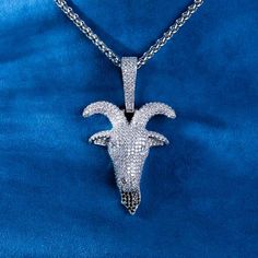 moissanite goat head pendant 925 silver 14k gold Goat Head, Custom Jewelry Box, Moissanite Pendant, Diamond Tester, Moissanite Jewelry, White Rose Gold, Moissanite Diamonds, Real Diamonds, Silver Diamonds