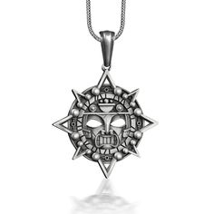 Aztec Sun Engraved Necklace in Sterling Silver, Mayan Necklace For Best Friend, Ethnic Necklace For Mexican, Ancient Necklace For Boyfriend These 925K Sterling Silver Aztec Sun Engraved Necklace has special handmade engraving details and photos are taken with original products. It's very elegant and classy for everyday use and gives stylish look to your outfits. Also, it can be preferred as a gift for friends and family for an eternal memorial. Dream collection has many meanings behind its backg Southwestern Engraved Necklaces For Gifts, Southwestern Engraved Jewelry For Festivals, Southwestern Engraved Pendant Necklace, Southwestern Engraved Necklace For Gift, Silver Sun Design Pendant Necklace, Symbolic Round Pendant Jewelry For Festival, Bohemian Sun Design Necklace For Festivals, Symbolic Metal Necklaces For Festivals, Symbolic Jewelry With Oxidized Finish For Festivals