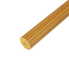 a close up of a wooden stick on a white background