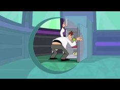 a man is looking into an open refrigerator in the cartoon futurama's kitchen