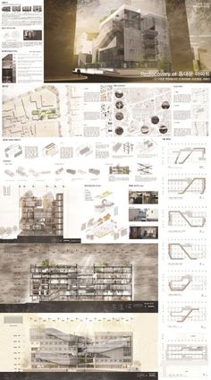 an architectural diagram showing the various sections of a building and its surrounding area, including several different