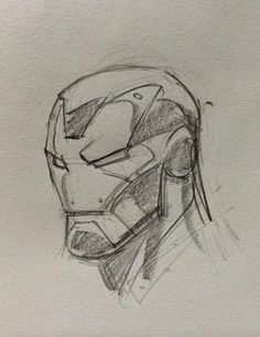 a drawing of the iron man helmet