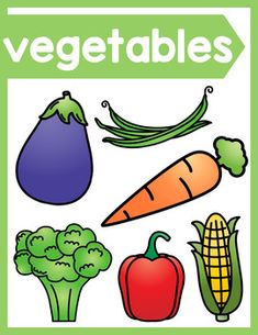 an image of vegetables on a green and white background with the words vegetables below it