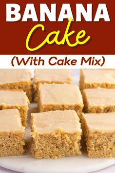 this banana cake with cake mix is so good it's easy to make and delicious