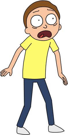 the cartoon character person has an open mouth and is wearing a yellow t - shirt