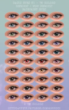 an eye chart for different types of eyes