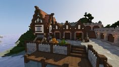 Medieval Docks, Minecraft Medieval Buildings, Minecraft Building Blueprints, Minecraft W, Vila Medieval, Minecraft Building Guide, 5sos Luke