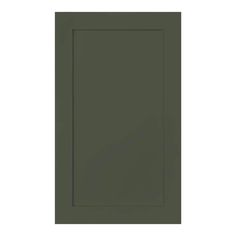 an image of a dark green door on a white background with the bottom panel missing