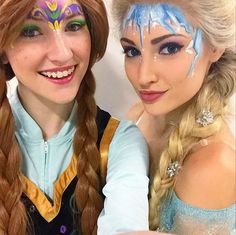 Anna Makeup For Kids, Anna Frozen Makeup, Elsa Face Paint, Anna Makeup, Frozen Makeup, Elsa Face