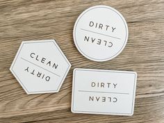 Clean Dirty Dishwasher Magnet - Charlie + Pine Clean Dirty Dishwasher Magnet, Wood Hexagon, Dishwasher Magnet, Shape Circle, Wood Circles, Weekly Meal Planner, Closing Gifts, Clean Dishwasher, Different Shapes