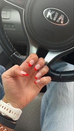 French Tip Pink Nails, French Tip Nails Red, Nails Red French Tip, Nails Pink French Tip, Trendy Nails Pink, French Tip Pink, Nails Red French, Nails Pink French, Red French Tip Nails