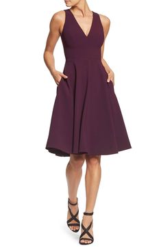 Catalina Tea Length Fit & Flare Dress, Main, color, Plum Fit And Flare Cocktail Dress, Thanksgiving Dress, Dress The Population, Tea Length, Ladies Dress Design, How To Look Classy, Classy Dress, Nordstrom Dresses, Fashion Classy