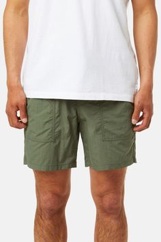 Inspired by one of our original 1970's walk-short designs, the Trails Nylon Short is the newest addition to our trunks collection. The Trails Nylon Shorts are made from 100% Nylon for a lighter weight than our other Trails Shorts. 100% nylon fabric Front patch pockets Back velcro pocket Faux fly 17" outseam Model is 6’0, 170lbs and wears a size M | Trails Nylon Shorts Men's Size Small in Black by Katin Nylon Shorts, Cut Clothes, Thermal Sweater, American Jeans, Beanie Style, Designer Shorts, Nylon Fabric, Swim Accessories, Active Wear Leggings